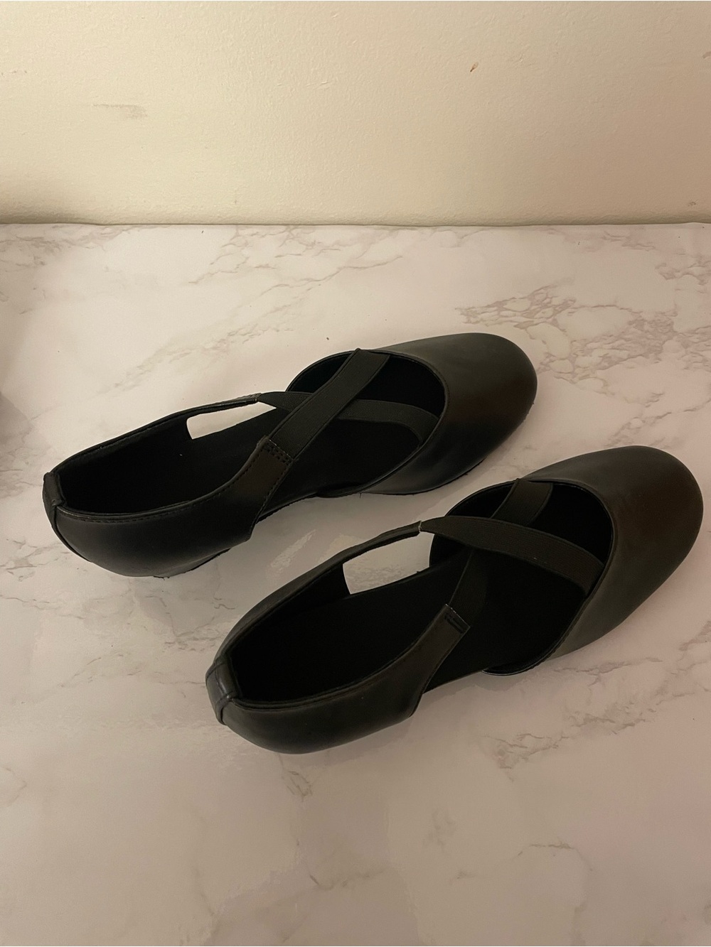 Women’s Black Cross-Strap Ballet Flats - Organ Shoes